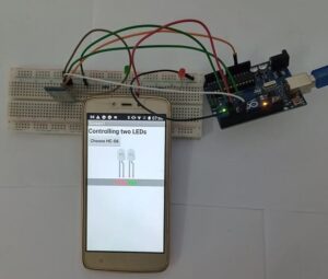 Control two LEDs connected to Arduino UNO via Bluetooth