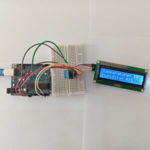 Display temperature and humidity measured by DHT11 sensor connected to ...