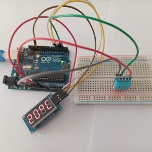 Display temperature and humidity measured by DHT11 sensor connected to ...