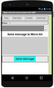 Transmit a message to Micro:bit board via Bluetooth