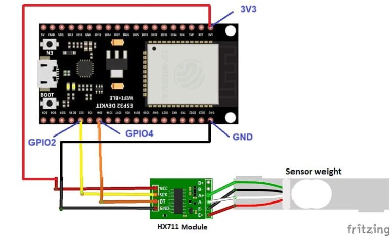 Measure weight with HX711 sensor and ESP32 board