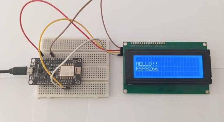Display text on I2C LCD display via ESP8266 NodeMCU